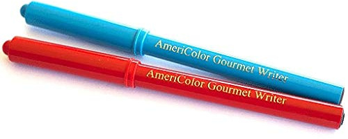 Americolor 2-Count Gourmet Writer Food Decorating Pens, Red and Blue
