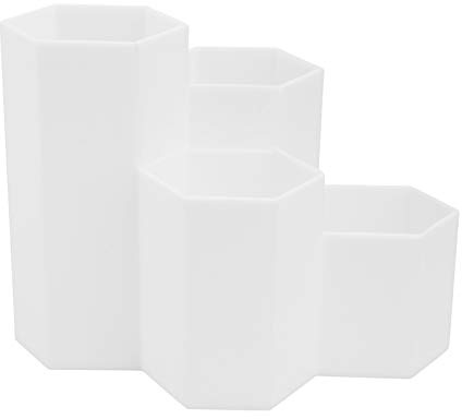 Cabilock Stylo Porte-Crayon Hexagone Crayon Tasse Pot Maquillage Pinceau Titulaire Papeterie Conteneur Organisateur de Bureau Cadeau pour La Décoration de Bureau