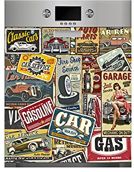 Oedim Autocollant en vinyle pour lave-vaisselle Motif matrices de voiture