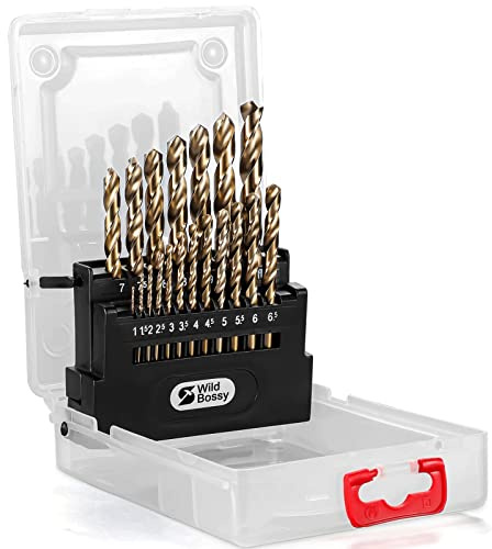 M35 5% Cobalt Metric Drill Bits Set (1mm-10mm/19pcs), Straight Shank Jobber Drill Bits, Metal HSS Twist Drill Bits for Stainless Steel Hard Metal and Cast Iron