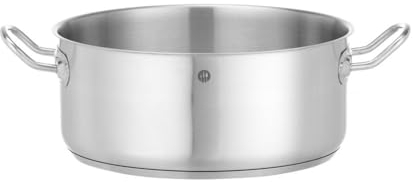 HENDI Marmite, basse, sans couvercle, pot de cuisson, casserole, braisière, faitout, convient à toutes les sources de chaleur, lavable au lave-vaisselle, 7,3L, ø280x(H)120mm, acier inoxydable