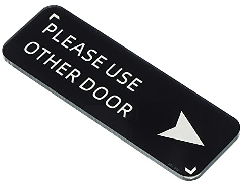 PATIKIL Please Use Other Door Right Arrow Sign, Acrylic 6x2 Self Adhesive Door Sign Sticker Wall Plates for Office Home Business, Black