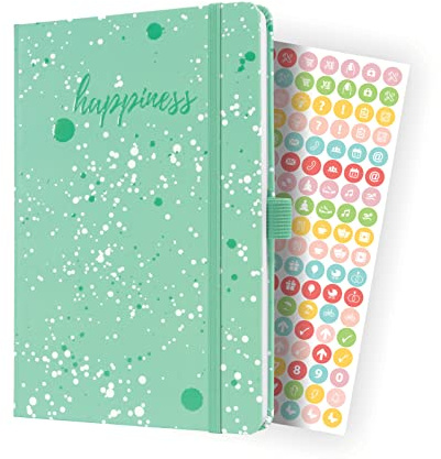 SIGEL J4303 Wochenkalender Jolie 2024, Green Happiness, ca. A5, grün, Hardcover, Gummiband, Stiftschlaufe, Einstecktasche, 174 Seiten, aus nachhaltigem Papier, Terminplaner
