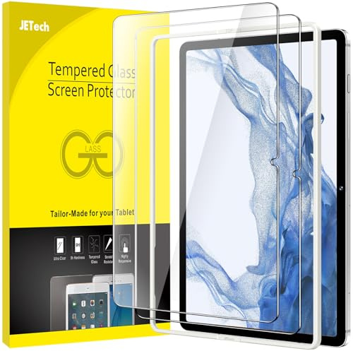 JETech Schutzfolie für Galaxy Tab S8+/S7 FE/S7+ 12,4, 2 Stück | Für 2022/2021/2020 Modell, 9H Gehärtetes Glas Displayschutz, HD Klar, Kratzschutz, Einfache Installationshilfe