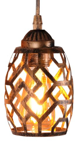 TWSXTE Apliques colgante Lámpara colgante vintage E27 iluminación interior, decoración de cuerda ajustable (bombilla no incluida)