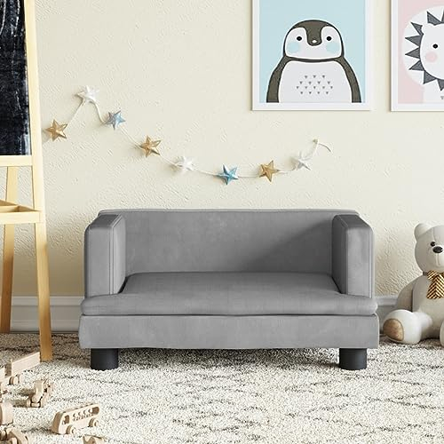 Festnight Kindersofa Hellgrau Minisofa Kindercouch mit Schlaffunktion 60 x 40 x 30 cm Kindersessel Schlafsofa Kinder Sofa Bettfunktion Schlafsessel Minisofa für Kinderzimmer Kindermöbel Kunstleder