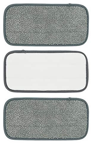 Paño de fregona suave lavable eficaz trapeador rectangular almohadillas paño/ajuste para Swiffer WetJet almohadilla de tela de repuesto, accesorios para cabezal de fregona (color: gris)