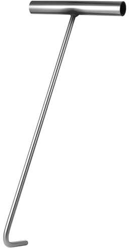 Gatuida Manhole Cover Lifter: T Shape Drain Cover Lifting Tool Manhole Lifting Keys Hook Handle Tool Stainless Steel Heavy Hooks for Drain Grate Roll-up Door