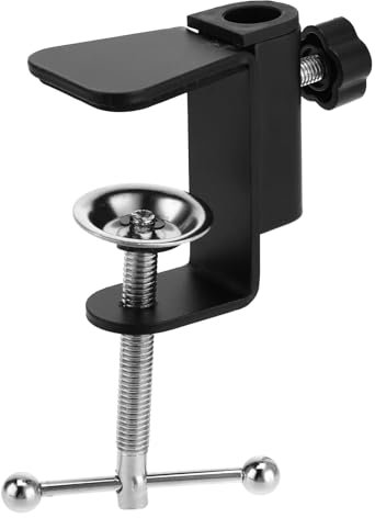 Pince de bras de table pour microphone - Pince de montage en métal avec support - Pince de serrage - Bras de suspension - Bras de ciseaux - Support pour microphone