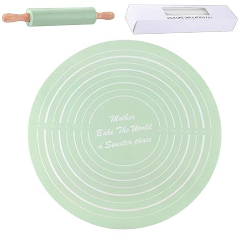 Ensemble de rouleaux à pâte en silicone, rouleau à pâtisserie et ensemble de tapis de cuisson | Ensemble combiné tapis à rouleaux | Ensemble de rouleau à pâtisserie professionnel pour fondant, pâte
