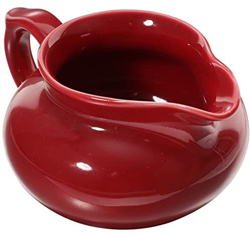 PVFRTGYHU Jarra de Leche Jarra de Miel Suministros de Cocina Salsera Decorativa Barquitos con asa Aderezo for ensaladas Plato de Soja Cerámica Lechera Cacerola Vertedor de azúcar Tarro Cerámica Rojo