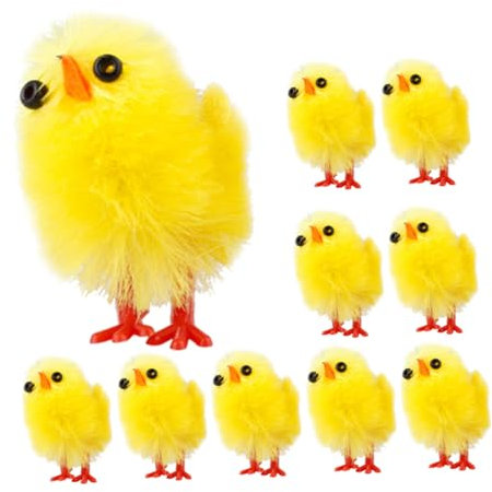 HOLIDYOYO 10stücke Küken Flocking Hühner Deko Für Ostern Tisch Und Fensterdekoration Partyaccessoires Für Frühlingsfeste Und Ostergeschenke