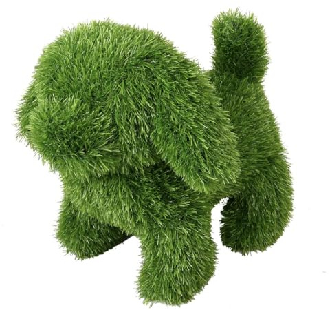 Jeamis Innovative Kunstwerk Figuren aus Kunstrasen Hund Katze Dog Cat Tier Animals Tiere Garten Dekoration Gras Deko (Hund, 35cm)