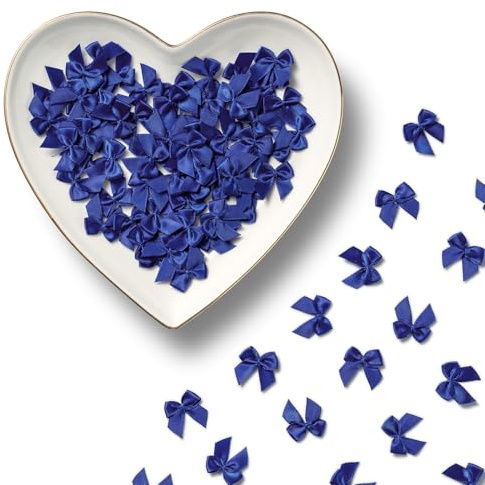 MORSUNBELA 100 Pezzi Fiocchi Regalo Mini Decorativi Fiocco Matrimonio Adatto per Confezioni Regalo di Compleanno di San Valentino Blu