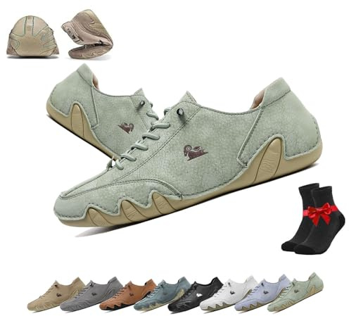 Zapatos Vogany for Mujer y Hombre, Zapatillas ortopédicas Impermeables y Transpirables VogLDeck, Zapatos Descalzos de Alpaca, Zapatos for Exteriores Nevova(Light Green,42 EU)