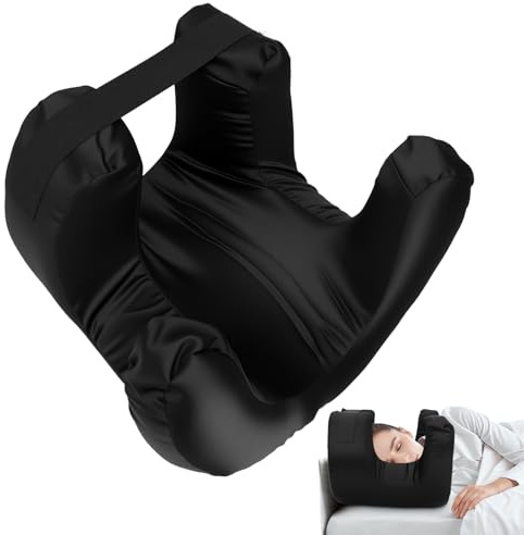 Gugxiom Almohada Facial Impecable, Almohada para Dormir Boca Abajo con Espuma viscoelástica, Almohadas Antiarrugas para Dormir Boca Abajo (Negro)