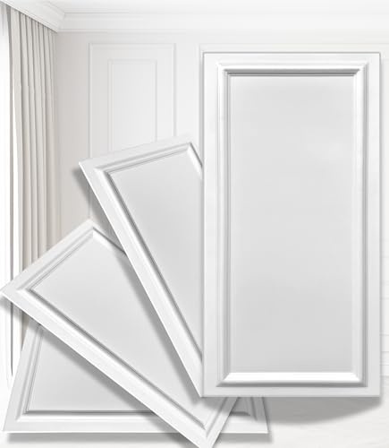 I K H E Malarka Pannelli 3D in polistirene XPS, polistirolo bianco puro, rivestimento classico da parete e soffitto, effetto cornice, 100 x 50 cm, 2 m², 4 pezzi