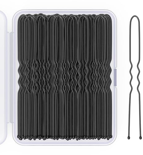 2.8 Inch U Shaped Hair Pins for Women Girls, 100 Count (Black)