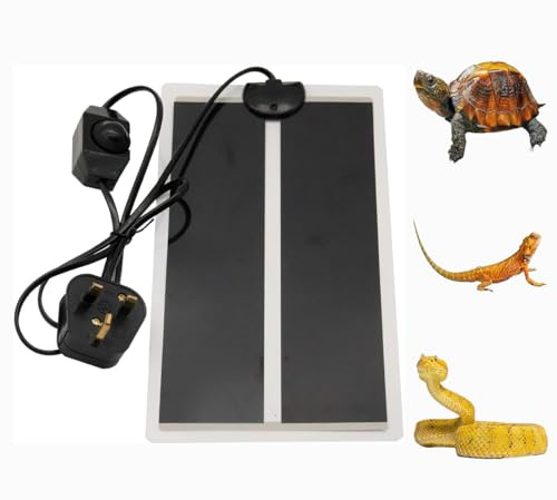 7W Reptile Vivarium Heat Mats Pets Heating Pad for for Turtle,Snakes,Lizard,Gecko Plants Seeding Heat Pads Adjustable Amphibian Tank Warmer,UK Plug (7W 14x28 cm)