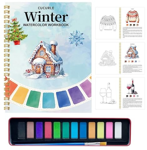 Aquarell Arbeitsbuch 12 Farben Aquarellfarben Set Mit Pinsel Anfänger Aquarell Malset, Anfängerfreundliches Malbuch, Kunsthandwerk Für Kreative Erkundung, Geschenk, Teenager