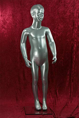 Schaufensterpuppe Kind Glänzend Silber