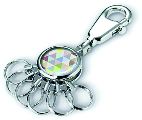 TROIKA TRIANGLE ART SCHLÜSSELHALTER – #KYR01-A128 – rund, glänzend – Schlüsselanhänger - Karabinerhaken – 6 ausklinkbare Ringe - Schlüsselorganisation - stylisches Design – TROIKA-Original