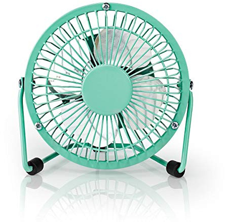NEDIS Tischventilator | USB Angetrieben | Durchmesser: 100 mm | 3 W | 1 Geschwindigkeit 1.00 m Türkis