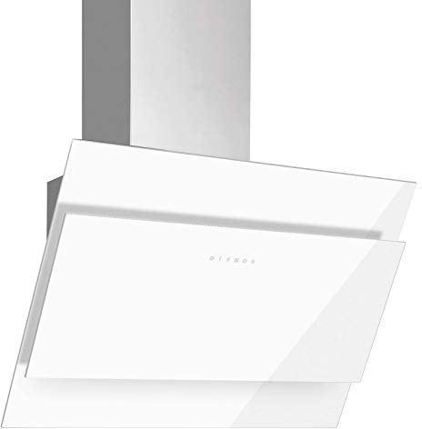 Pyramis weiße kopffreie Abluft Wandhaube 60 cm Edelstahl Glas