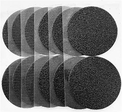 Arlent Ruban adhésif de montage robuste, points de boucle de crochet de force industrielle, double face, support de préhension pour tapis, pièces de fixation murale, noir (6pairs/10cm Diameter)