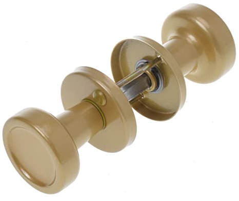 Aqbau® Pomello per porta girevole su rosetta rotonda, set completo di bottoni e viti (oro)