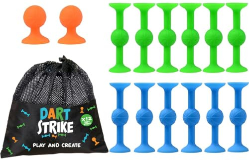 Dart Strike® – Educational Sensory Construction Toy – Creative Montessori Toy – Suction Cup Darts Game – Travel Bag Included – 12 Pieces – Original Corner