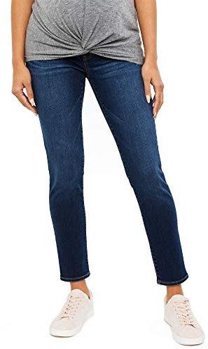 Motherhood Maternity womens Indigo Blue Sustainable Secret Fit Belly Skinny Leg Maternity Jeans, Dark Wash, X-Small US