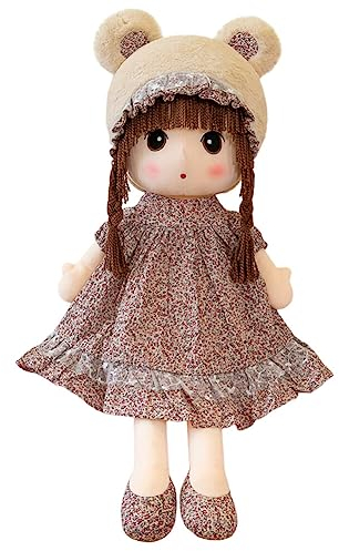BYNYXI 50cm Kuschelpuppe Mädchen Stoffpuppe Weiche Plüschtier Gefüllte Puppe Plüsch Stofftier Kleine Mädchen Puppen Kuschelpuppe Plüschtier Plüsch Spielzeug für Kinder Mädchen ab 1 Jahre Babypuppe