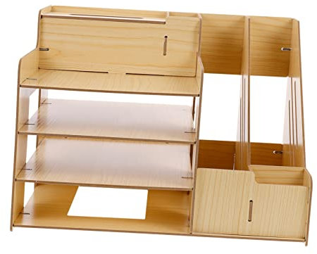Veemoon Holz Schreibtischablage Kompaktes Tischregal Schreibtischregal Schreibtischhalterung Für Schlafzimmer Studentenwohnheime Wohnzimmer Gästezimmer Ordnungshelfer