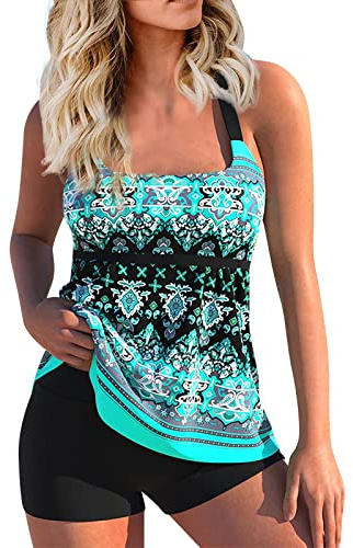 uxxnjfg Maillot de Bain 2 Piece Femme Menstruel Taille Haute Amincissant Ensemble D'été Pas Cher Marque Tankini Vetement