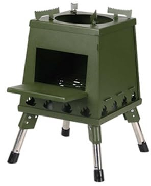 Poêle À Bois, Réchauds de Tente, Poele a Bois Camping Portable et Amovible avec Grande Chambre À Combustible, Idéal pour La Cuisine en Plein Air, Le Camping, Le Pique-nique ( Color : Green , Size : 19