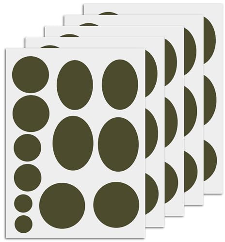 5 Blatt/60stk Jacke Flicken, Rund Selbstklebendes Nylon-Reparaturflickenband Waschbarer Stoff Oberbekleidung-Reparaturband für Mäntel Daunenjacken Zelte Schlafsäcke(Olivgrün)