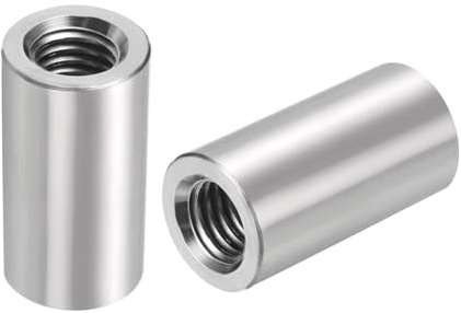 QUARKZMAN 4Stk M10 Runde Anschluss Muttern 304 Edelstahl Kupplungsmutter 30mm/1.18 Länge Hülse Stab Stange Bolzen Mutter für Halterung M10x30x16mm
