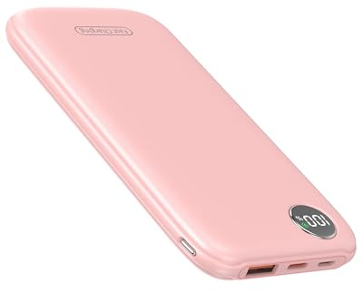 Power Bank, Ultra Slim 10000mAh 22.5W Bateria Externa Carga Rapida, Batería Portatil con Entrada y Salida USB C de Alta Velocidad, Patalla LED, Compatible con iPhone Samsung Xiaomi Huawei y más