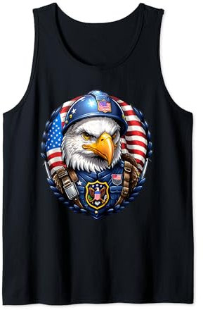 Patriotischer Adler in Soldaten Gear | Freedoms Brave Guardian Tank Top