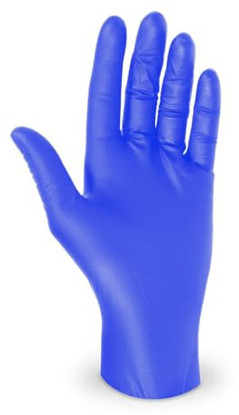 LogiPack GeRo Nitrilhandschuhe blau Box Einweghandschuhe, Einmalhandschuhe, Untersuchungshandschuhe, Nitril Handschuhe, puderfrei, ohne Latex, latexfrei, 100 Stück (Größe M)