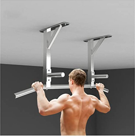 asdchZen An Der Wand Montierte Klimmzugstange, Platzsparende Decken-Edelstahl-Fitness-Reckstange, Krafttrainingsstange Für Das Heim-Fitnessstudio, Belastung 661 Pfund