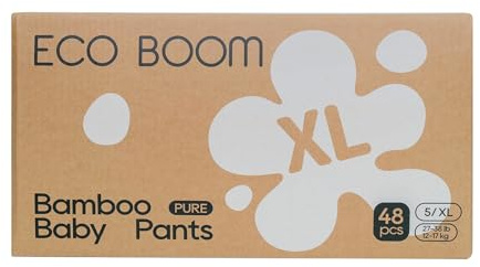 ECO BOOM Training Pants for Toddler Potty, Hypoallergenic for Sensitive Skin, Size 5 Suitable for 27 to 38lb (XL - 48 Count)
