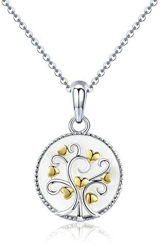 Gioielli in argento sterling, collane con ciondolo albero della vita in vero argento sterling 925 Collana con albero a cuore in oro da donna Gioielli in argento sterling