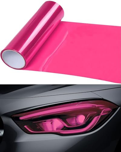 KGDUYC 1 Rolle Scheinwerferfolie, Tönungsfolie für Auto-Rückleuchten, rosa Schutzfolie, klar, schneidbar, selbstklebend Scheinwerfer, getönte Vinylfolie, Nebelscheinwerfer (rosa)