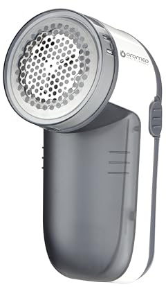 OROMED ORO-Shaver Elektrischer Fusselrasierer, tragbarer Bekleidungsrasierer mit Edelstahlklingen, automatischer Abschaltung, 2 Batterien inkl., Fusselbehälter, Reinigungsbürste, Grau