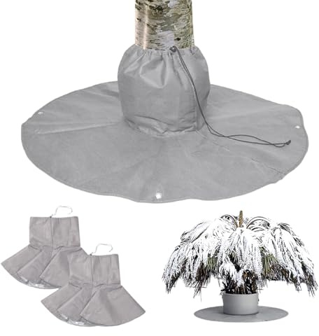 Winterschutz für Palmen Wurzel, 2 Stück Palmenwurzelschutz, Ø 100cm (Grau) | Winter Pflanzenschutzsack, Kälteschutz für Pflanzen und Bäume bis 30cm Durchmesser, Doppelte Isolierung Wiederverwendbar