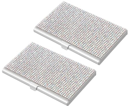 Homoyoyo 2 Stück Aluminium Kartenhalter Metall Visitenkartenbox Organizer für Büro Reise Kompakter Business Kartenetui Kratzfest Langlebig Professionell