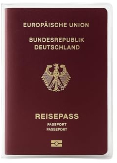 GHADA Reisepasshülle Transparent – Made in Germany – Passhülle für Deutschen & EU Reisepass, Schutzhülle aus robustem Kunststoff, wasserdicht & Kratzfest – Reise Zubehör (1)