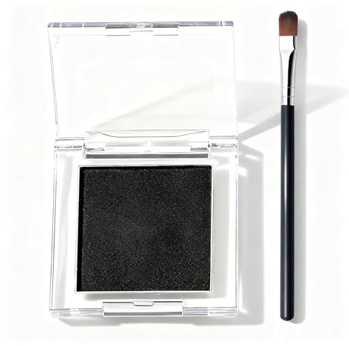 Black Matte Single Eyeshadow, Highly Pigmented Waterproof Pressed Powder, Smooth Blendable Texture for Smokey Eye Makeup and Sensitive Skin